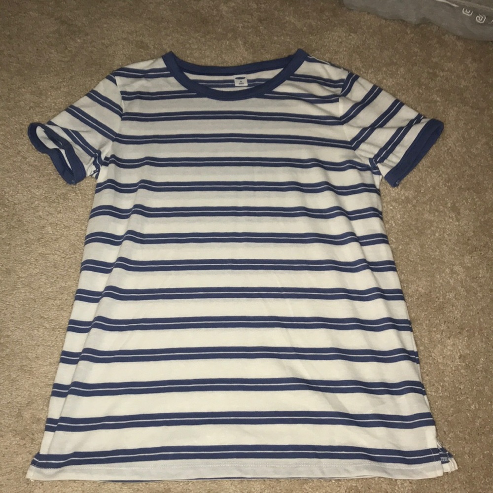 Old Navy Blue & White Striped Tee